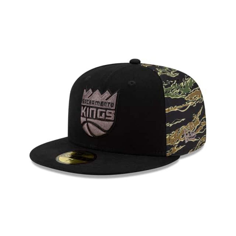 NBA Sacramento Kings Camo Panel 59Fifty Fitted (WCN3658) - Black New Era Caps